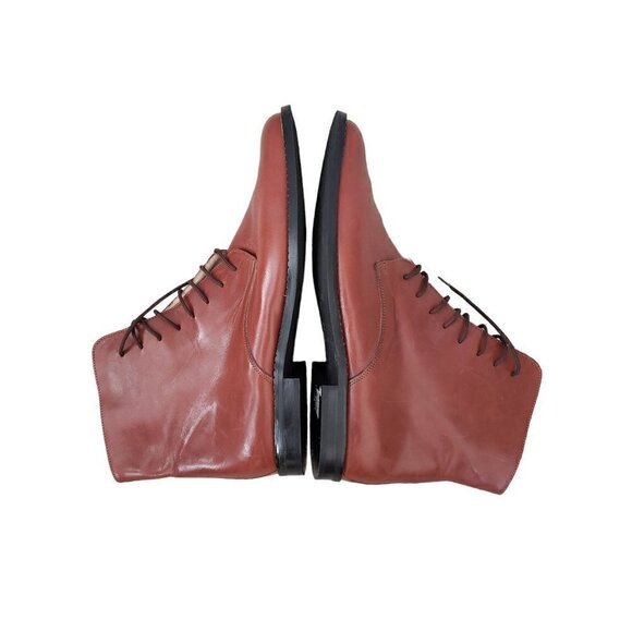 NEW Italian Hand Crafted Leather Lace Up High Top Dressy Chukka Boots - Picture 4 of 14